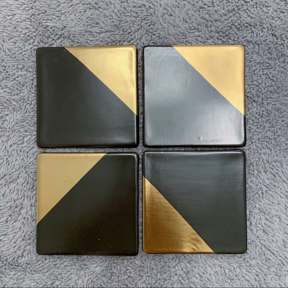 Gold Dipped Black Coasters